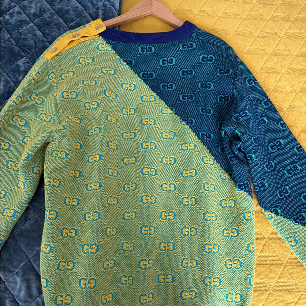 Gucci Blue and Green Patterned Sweater - Picture 2 of 3